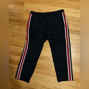 Banana Republic blue Avery trouser with red, white and blue side stripe size 14